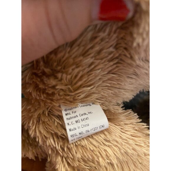 Hallmark Plush North Pole Teddy Bear Stuffed Animal Santa Hat Green Puffer Vest - Picture 7 of 7